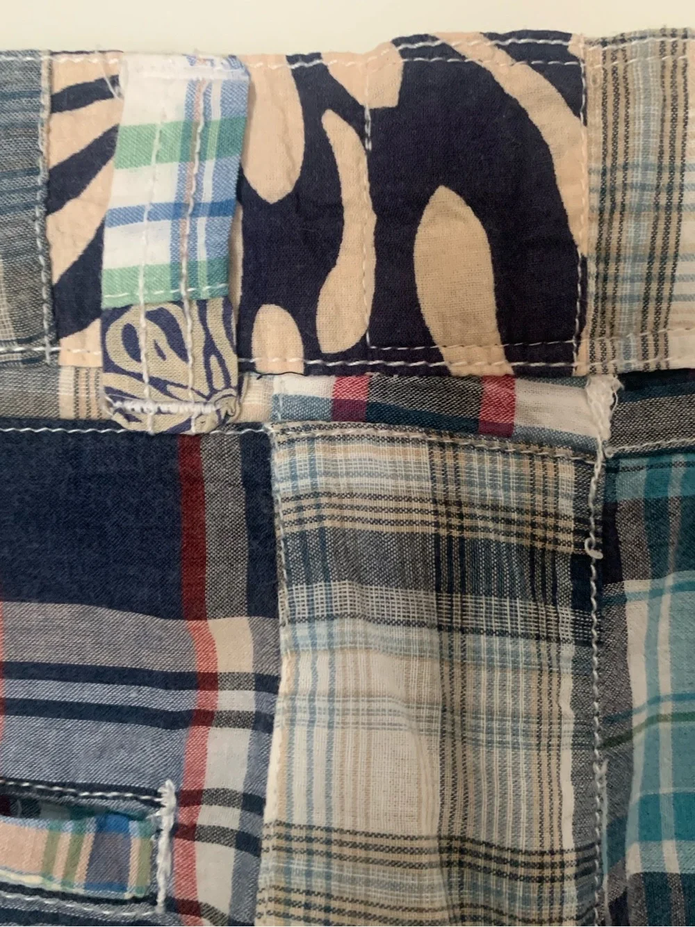Vintage 1946 Patchwork Plaid Cotton Shorts Size 34